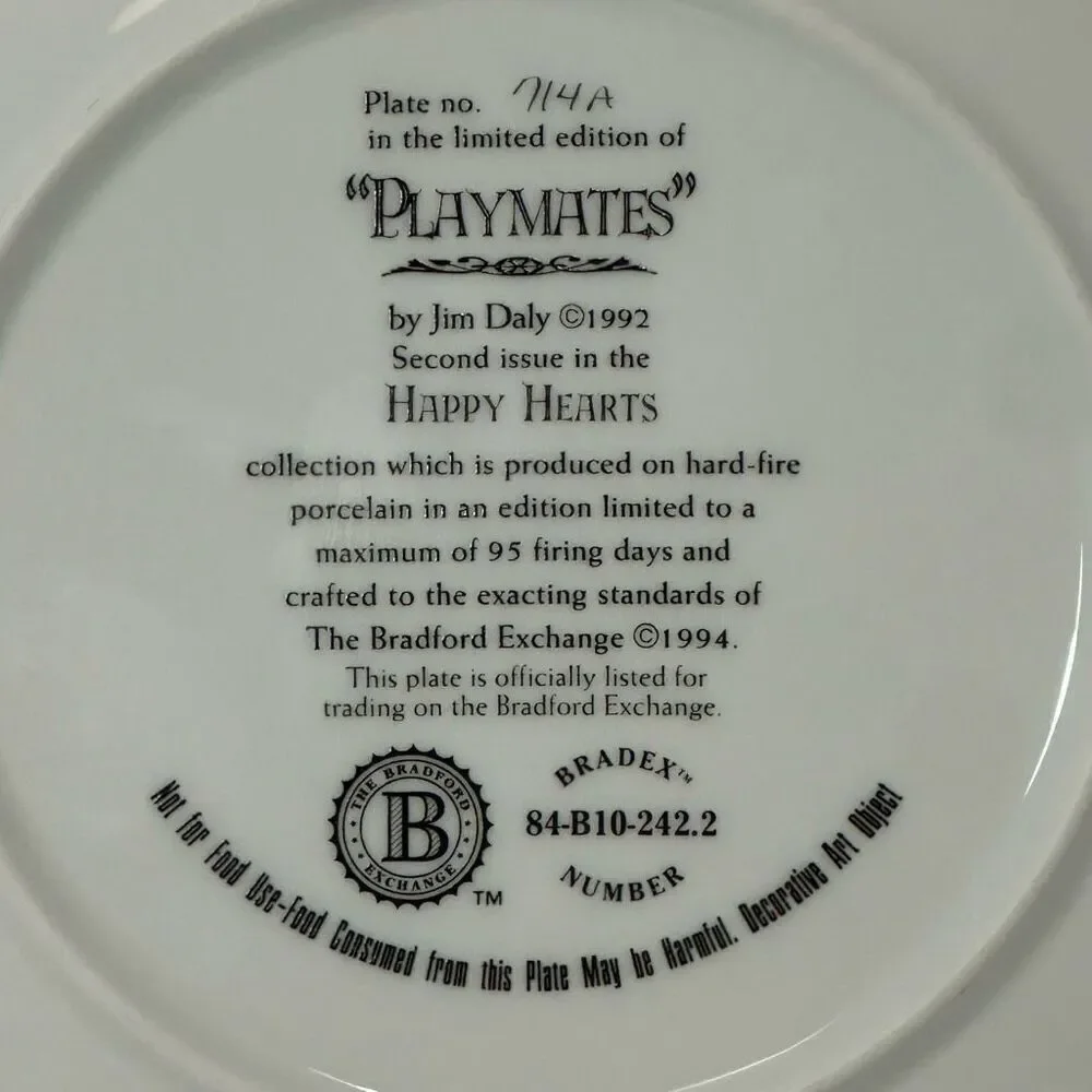Vintage Bradford Exchange “Playmates” by Jim Daly 1992